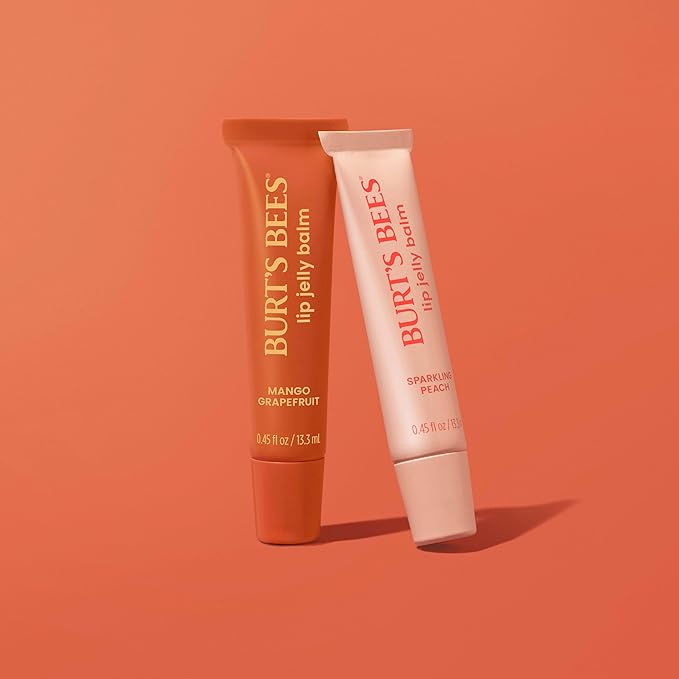 Burt’s Bees Mango Grapefruit Lip Jelly Balm, With Hyaluronic Acid and Squalane Moisturizer To Instantly Hydrate Lips, Lip Gloss With Responsibly Sourced Beeswax, Tint-Free, Lip Treatment, 0.45 oz.