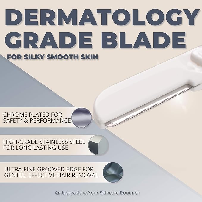 Dermaplaning Tool (9 Count) and Dermaplane Oil Bundle – Easy to Use Face Razor with Smooth Glide Shave Oil for Gentle Exfoliation
