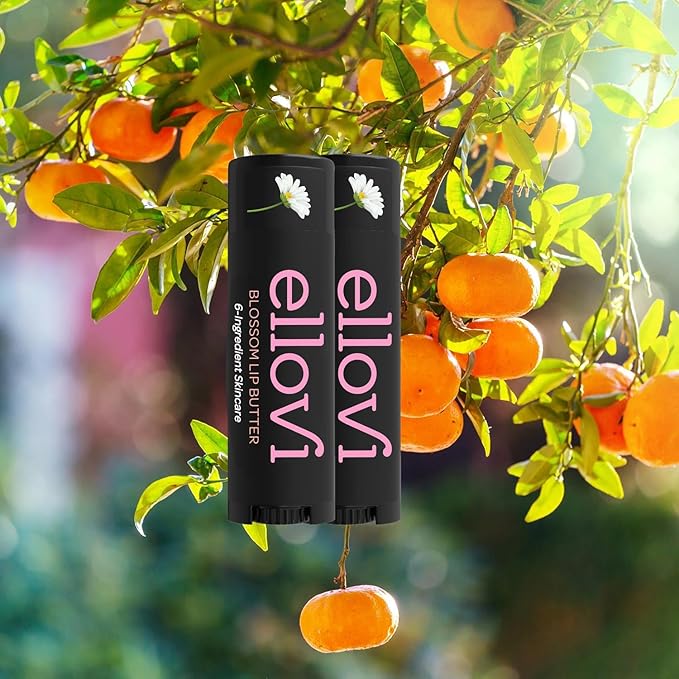 Natural Lip Butter Lip Balm - Blossom - Pure Enough to Eat - Made With Just 6 Vegan Ingredients - 100% Natural & Organic Moisturizing Lip Care for All Day Hydration (2-Pack)