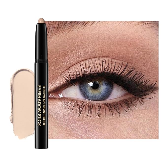 Eyeshadow Stick, Shimmer and Matte Cream Eye Shadow Brightener Sticks Eyeliner Pencil Crayon, Waterproof Long Lasting Eye Highlighter Stick Makeup,0.056 Oz(#3-Desert)