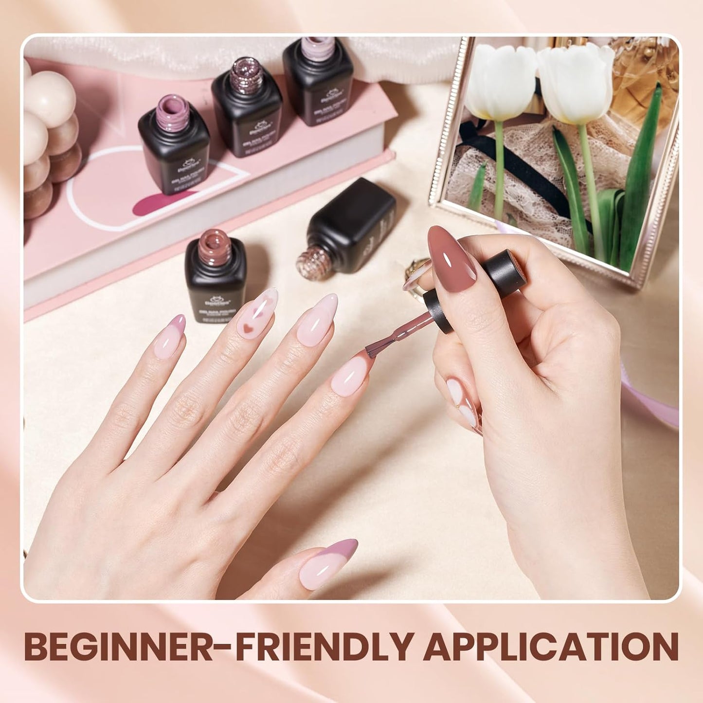 beetles Fall Gel Polish Set, 12 Colors Brown Purple Blue Gel Polish Glitter Neutral Autumn Nails Design Soak off Uv Led Lamp Needed Soft Pulse Nail Art Design Gifts for Women