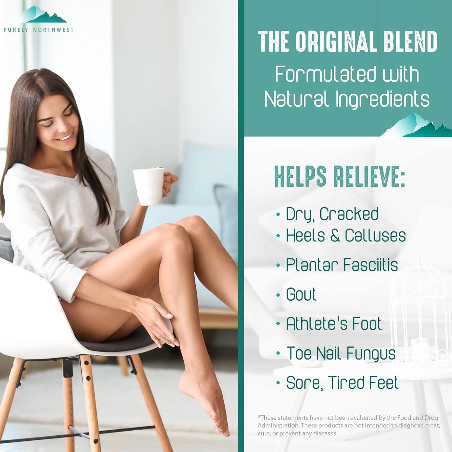 3 Pounds-Tea Tree, Peppermint, Foot Soak | MSM with Epsom Salt Soothes Burning & Itching from Athletes Foot & Foot Odors-Softens Dry Calloused Heels Made by Purely Northwest