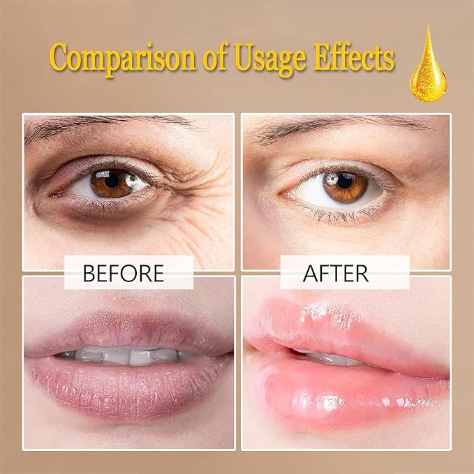 30 Pairs Lip Masks & Eye Mask, 24K Gold Gel Crystal Collagen Eye Patches for Puffy Eyes and Dark Circles Eyes, Effectively Nourishes the Lip & Eye Skin, Reducing Wrinkles and Fine Lines