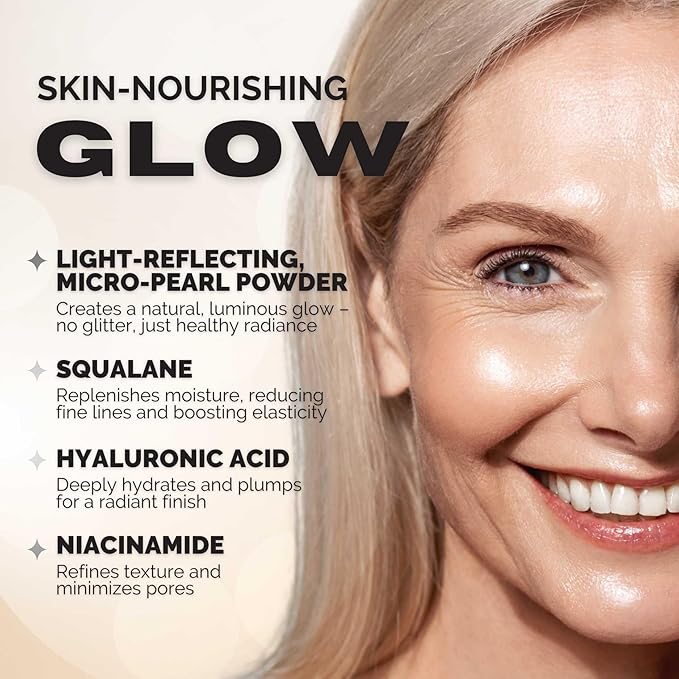 Elizabeth Mott Thank Me Later Glow Enhancer & Primer - Illuminating Makeup Base & Highlighter for Radiant Skin - Lightweight, Long-Lasting, Vegan & Cruelty-Free, Sheer Light Glow Shade, 30g