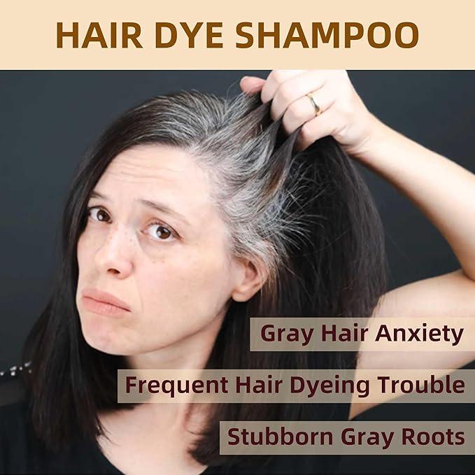 Hair Dye Shampoo 3 in 1 for Gray Hair Coverage, Argan nut Natural Shampoo Hair Dye for Women & Men/Ammonia-Free 500ml(Coffee)