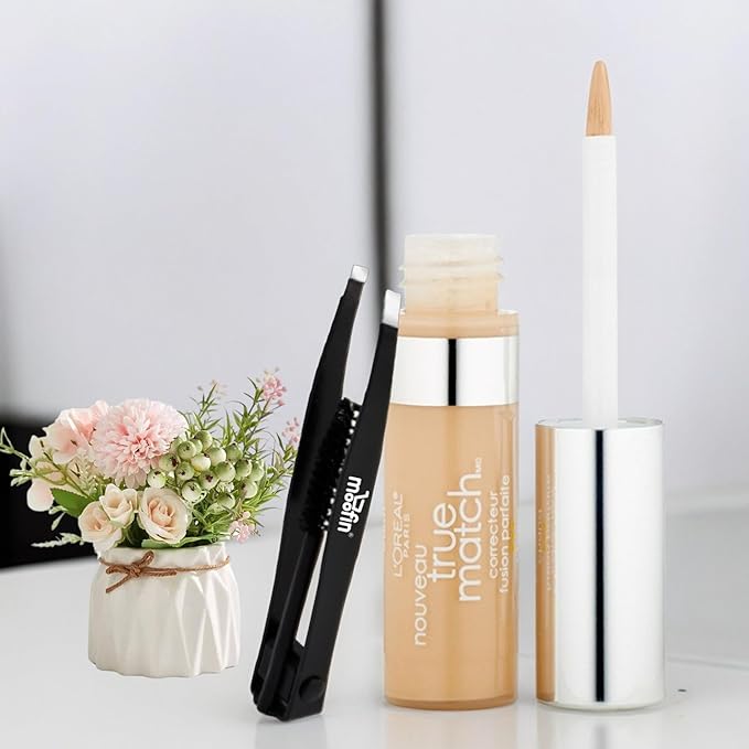 Concealer, Light/Medium Warm [W4-5], Blendable & Buildable Coverage, Bundle With Eyebrow Tweezers, Long-Lasting Radiant Skin, Pack Of 1 (0.17 Oz Each)