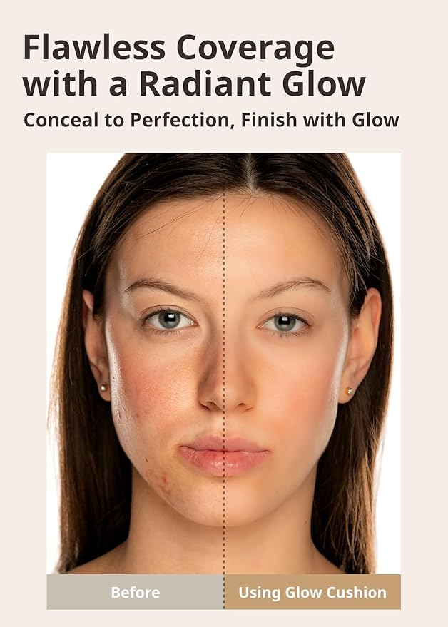 MISSHA Glow Cushion No.27 Honey Beige for Tanned Skin Radiant & Moisturizing Skin with Buildable Coverage