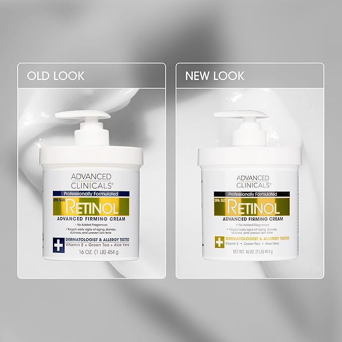 Advanced Clinicals Retinol Body Lotion Moisturizer Face Lotion & Body Cream | Crepey Skin Care Treatment Targets Look Of Crepe Skin, Wrinkles, Sagging Skin, & Sun Damaged Skin, 16 Oz