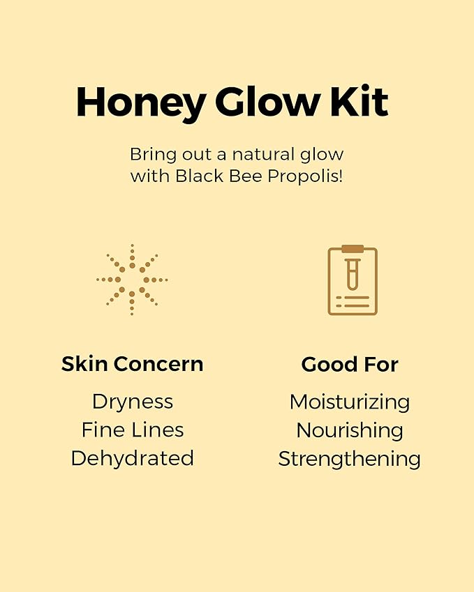 COSRX Honey Glow Kit | Facial Toner, Serum, Cream with Propolis Extract | Deep Moisture, Hydration, Nourishment | Travel Size Set, Gift Set, Korean Skincare, Not Tested on Animals, Paraben Free