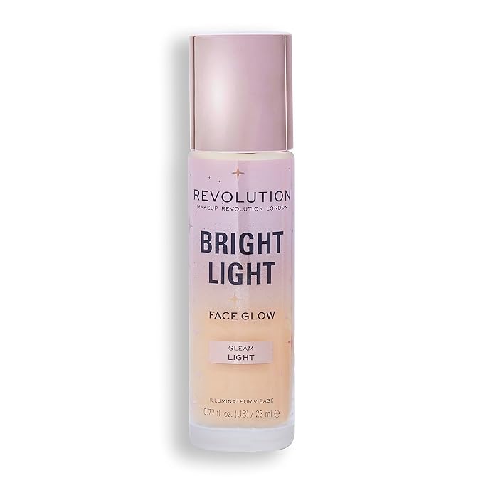 Revolution, Bright Light Face Glow, Lightweight & Brightening Multi-Use Skin Tint, Illuminating and Natural Glow Finish, Gleam Light, 0.77 Fl. Oz