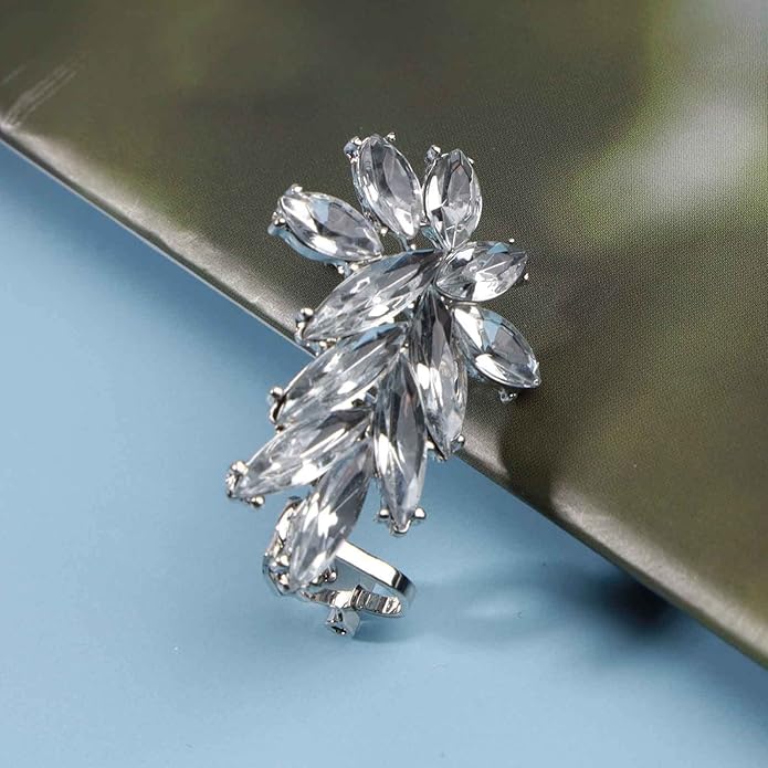 Boho Crystal Ear Climber Earrings Gold Crystal Studs Earrings Punk Rhinestone Ear Crawler Earrings CZ Ear Cuff Climbing Earrings Bridal Earrings Jewelry for Women and Girls