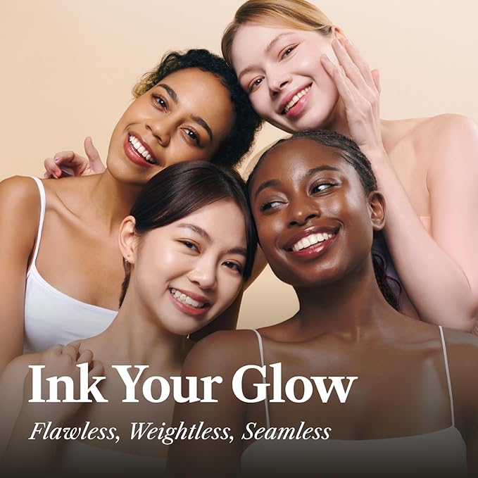 THE FACE SHOP Ink Lasting Liquid Foundation, Full Coverage, 72‑Hour Wear Semi‑Matte Finish, Makeup with Bakuchiol, W210 Warm Sand, 0.84 Fl. Oz.