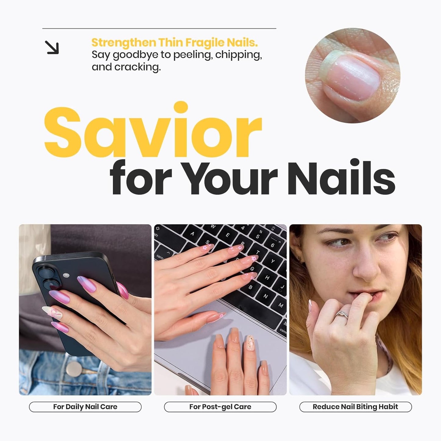 Beetles 2Pcs 15ml Nail Polish Top Coat and Base Coat Set, Fast Drying & Long Lasting Shine Clear Nail Polish, 3 IN 1 Protects Nails, Enhances Glossy and Nourishes Nails