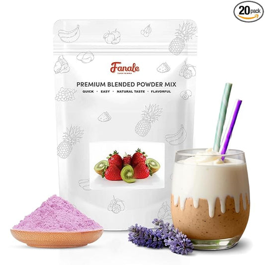 Fanale Premium Lavender Bubble Tea Flavoring Powder | Perfect for Baking, Smoothies, Desserts and Drinks | Instant Flavoring Powder for Boba Milk Tea - 2.2 Pounds (Pack of 20)