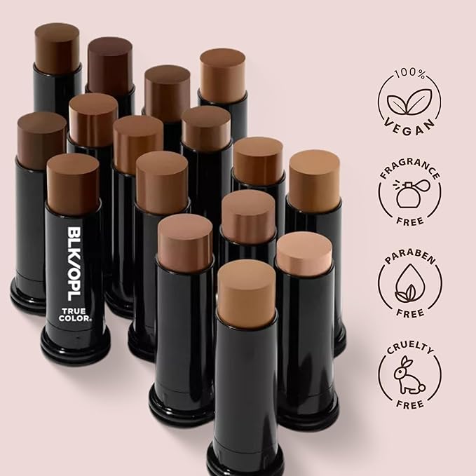 BLK/OPL Skin Perfecting Foundation Stick, SPF 15 Buildable & Blendable Face Foundation Makeup with Matte Finish - Full Coverage, Color Correcting & Sculpting - Hypoallergenic (Suede Mocha)