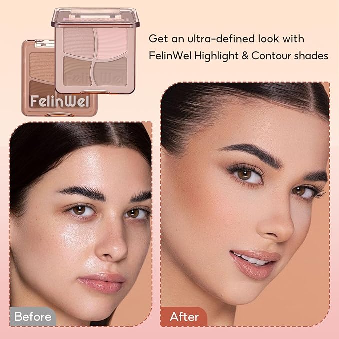 Highlight Contour Makeup Palette Effortless Blending Matte Shimmer Highlighter Palette and Bronzer Powder for Cool Toned Skin
