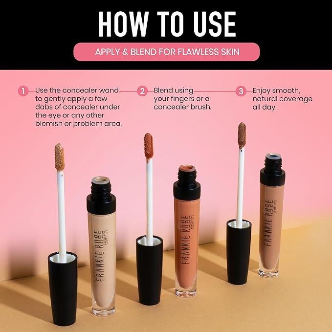 Frankie Rose Cosmetics Our Lil’ Secret Concealer – Sweat-Proof & Matte Under Eye Concealer, Long Lasting Concealer Full Coverage For Fine Lines, Dark Circles & Hide Imperfections - Fresh