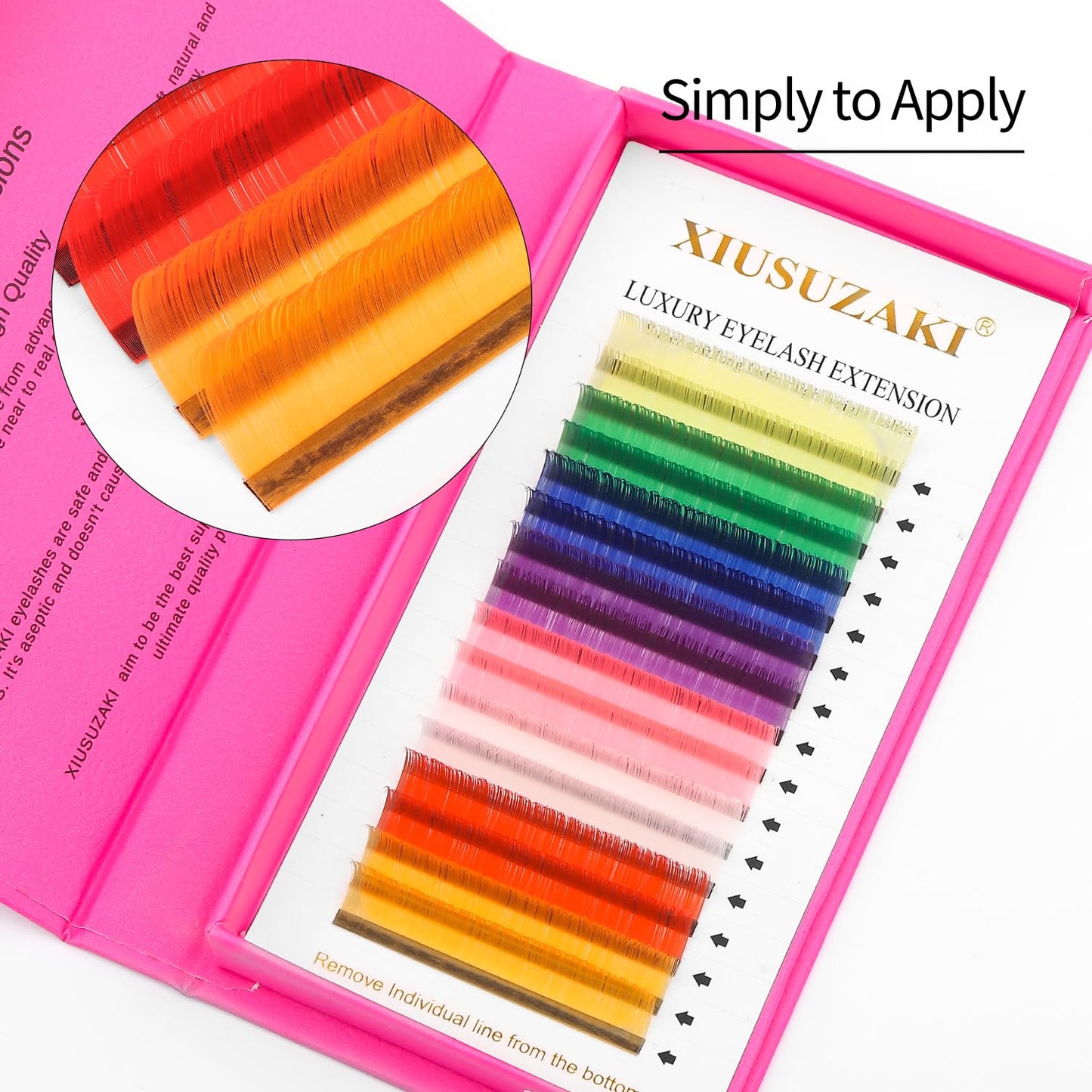 Eyelash Extensions Colored Lashes Extension 0.07 C Curl Lashes 14mm Classic Lash Extensions Soft Individual Lashes 16 Rows Natural False Eyelashes Volume Lashes Professional Use(Colored,0.07-C,14mm)