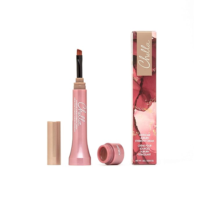 Chella Eyebrow Cream, Awesome Auburn - Vegan, Cruelty Free, Paraben Free, Gluten Free Eyebrow Pomade Makeup - Long Wearing, Velvet Consistency, Water Resistant
