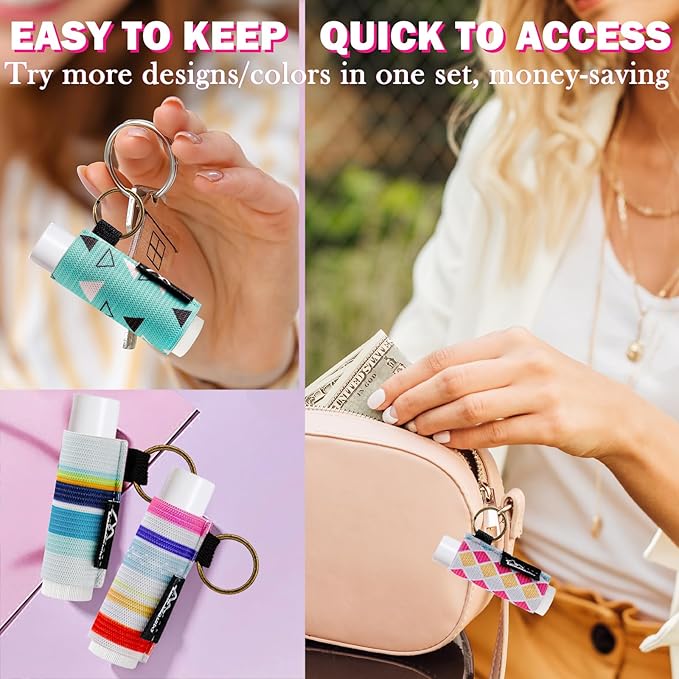 WK IEASON Lip Balm Holder Keychain Bulk Chapstick Holder Key chain