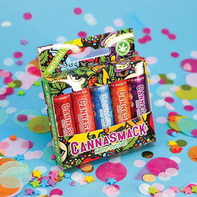 CannaSmack Natural Hemp Lip Balm - Sooth, Protect, & Moisturize Your Lips. 5 Flavors - Mango, Tropical, Peach, Berry, & Cherry - Beeswax, Hemp Seed Oil, Coconut Oil, & Vitamin E - Cruelty Free