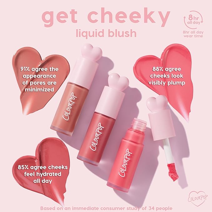 ColourPop Weightless Liquid Blush - Hydrating, Liquid Blush for Cheeks - Glowy Summer Makeup with Hyaluronic Acid for a Healthy Glow - Designed with a Doe Foot Applicator - IKTR (0.30 oz)