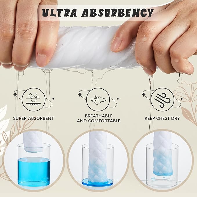 Toulite 10 Pcs Cotton Bra Liners 3 Layer Rectangle Under Bra Pads Sweat Liners for Women Sweating Supplies