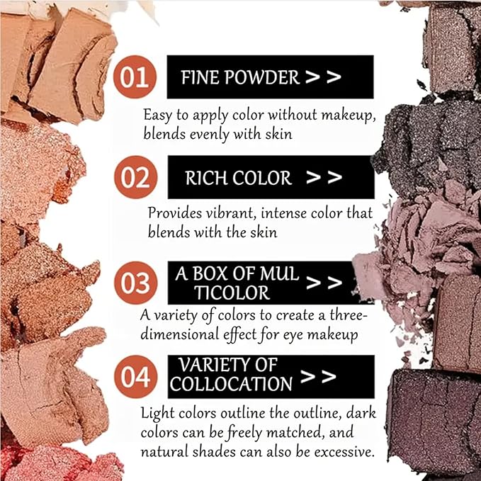 BestLand 12 Colors Makeup Smoky Eyeshadow Palette Natural Nude Matte Shimmer Glitter Pigment Eye Shadow Pallete Set Black Eye Shadow Halloween Make Up for Women (Color E Smokey)