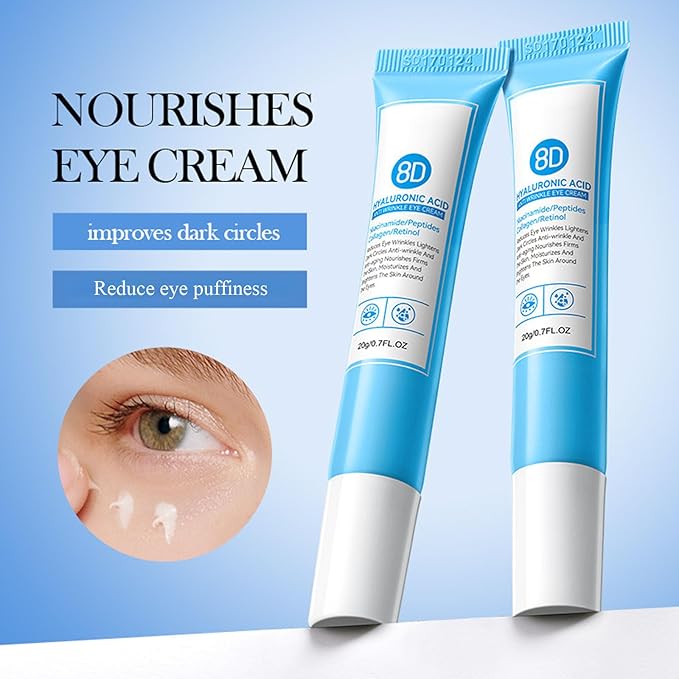 8D Hyaluronic Acid Face Care Set, Hydrating Skin Care Set Moisturize Skin, Smooth Fine Lines, Improves Skin Elasticity, Anti-Aging Skin Care Set with Cleanser,Eye Cream,Face Cream,Serum,Mask