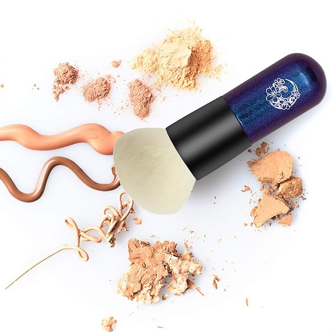 ENERGY Foundation Makeup Brush With Brush Clean Flat Top Kabuki for Face - Perfect For Blending Liquid, Cream or Flawless Powder Cosmetics - Buffing, Stippling, Concealer - Premium Quality Synthetic Dense Bristles