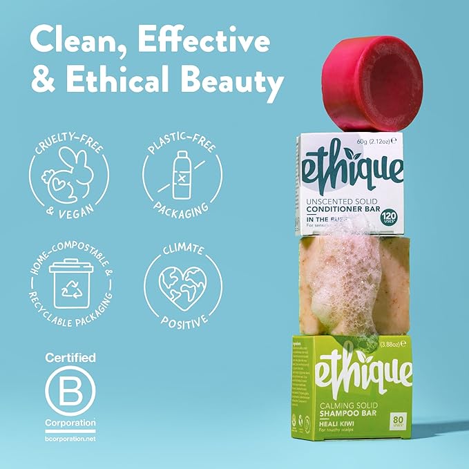 Ethique Curl Defining Solid Sulfate Free Shampoo Bar for Curly Hair - Professor Curl - Vegan, Eco-Friendly, Plastic-Free, Cruelty-Free, 3.88 oz (Pack of 1)