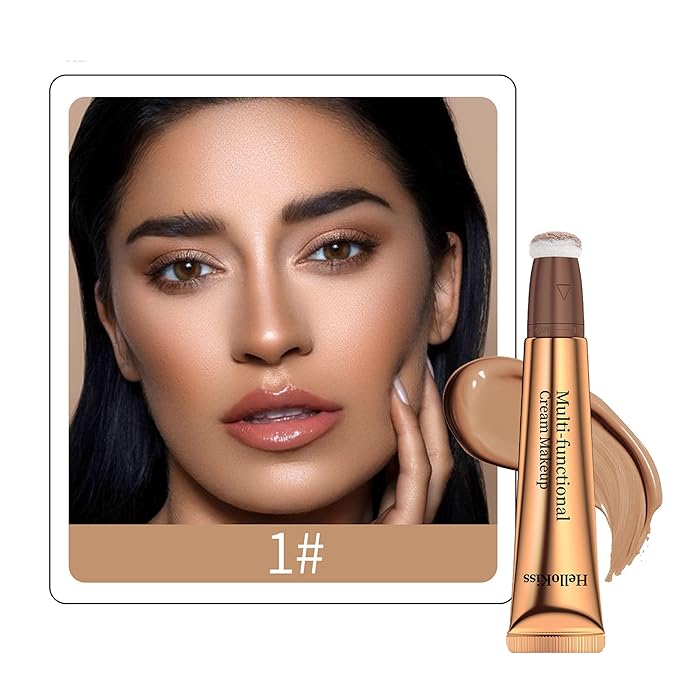 Contour Beauty Wand, Multi-Use Liquid Contour Wand Makeup for Face Cheeks, Natural Matte Finish Shading Bronzer Stick With Cushion Applicator(#01 Contour Brown)