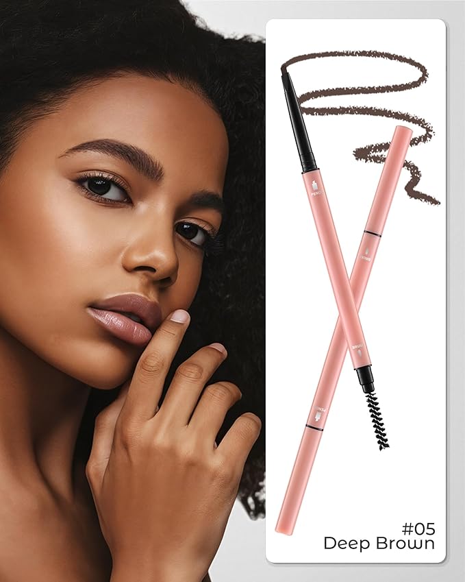 12Pcs Microblading Eyebrow Pencils Deep Brown Waterproof Eye Brow Pencil w/Eye Brow Razor & Scissors Kit 0.5mm Ultra-Fine Tip Creates Hair-Like Strokes for Women Effortless Natural Brows