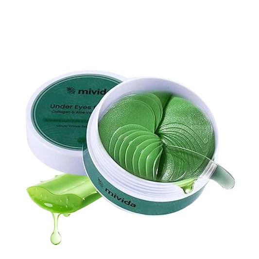 Collagen Under Eyes Patches With Aloe Vera (60 PCS) | For Puffy Eyes and Dark Circle - Anti-Aging Eye Masks for Face to Soothe Puffiness | Anti Wrinkle under eye mask