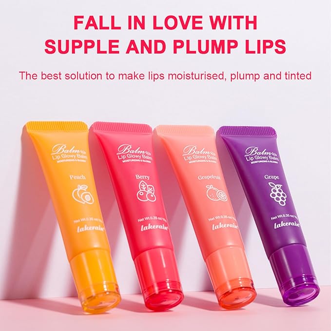 Lip Glowy Balm Hydrating Sleeping Lip Mask, Shine Glossy Finish Lip Oil - Reduce Lip Lines, Enhance Lip Color, Moisturizing & Plump Dry Chapped Lips Care Non-Sticky Lip Balm (#3 Grapefruit)