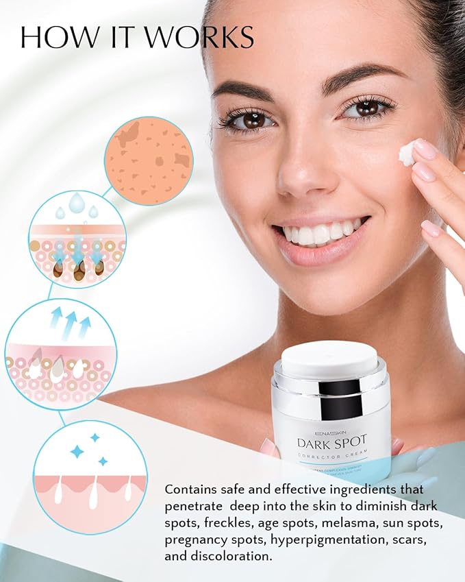 Dark Spot Remover for Face and Body: Hyperpigmentation Treatment - Natural Ingredient - Freckle/Melasma/Sun Spot/Age Spot Remover - Dark Spot Corrector Cream for Women and Men
