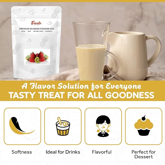 Fanale Premium Mochi puff Bubble Tea Flavoring Powder | Perfect for Baking, Smoothies, Desserts and Drinks | Instant Flavoring Powder for Boba Milk Tea - 2.2 Pounds (Pack of 1)