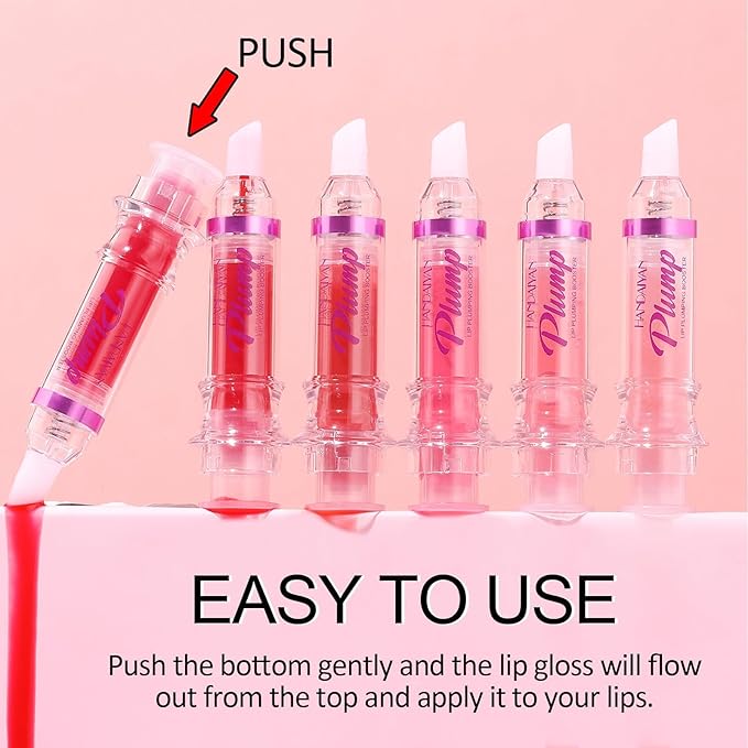 Natural Spicy Lip Plumping Booster Lip Plumping Oil, Lip Plumper Gloss, Ultra-Hydrating & Nourishing Plump and Pout Lip Plumper, Glossy Finish Fuller Lip Plumping Lip Gloss for Women Girls(3PC)