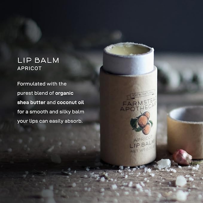 Farmstead Apothecary, Lip Balm Apricot, 0.25 Ounce