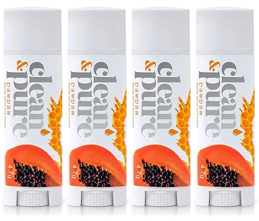 Lip Balm 4-Pack (Pawpaw) | Lip Care Set With 100% All Natural Beeswax and Vitamin E Oil | Flavored Lip Balm for Dry, Chapped Lips | Made in Australia…