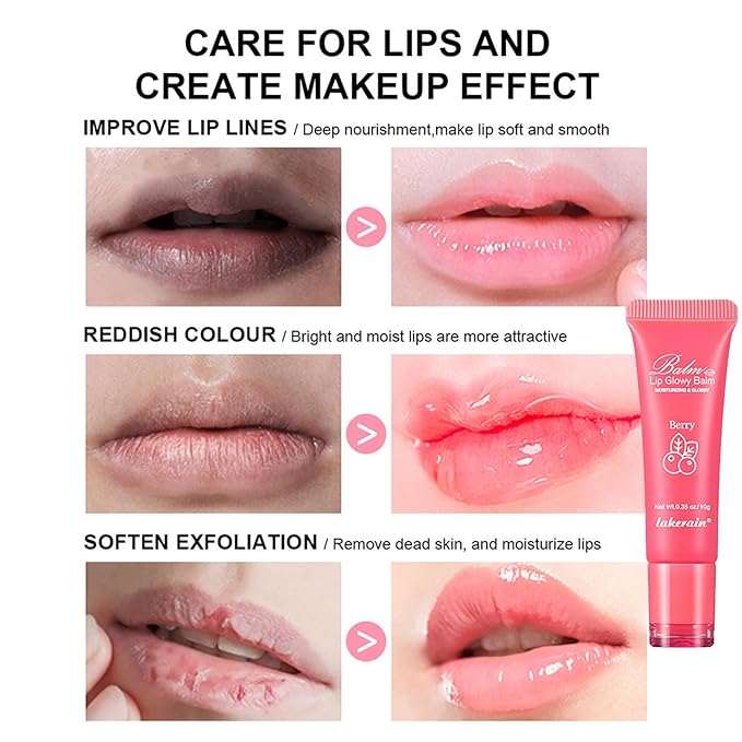 Lip Glowy Balm Hydrating Sleeping Lip Mask, Shine Glossy Finish Lip Oil - Reduce Lip Lines, Enhance Lip Color, Moisturizing & Plump Dry Chapped Lips Care Non-Sticky Lip Balm (#3 Grapefruit)