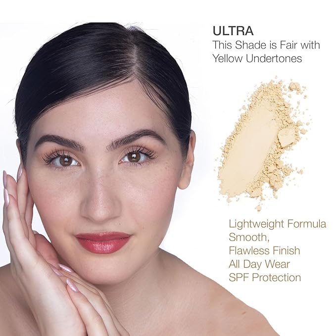 bellapierre Mineral Foundation SPF 15 - Loose Powder Foundation | Vegan & Cruelty Free Natural Makeup | Full Coverage Matte Finish | Hypoallergenic | Oil & Talc Free - 0.32 Oz - Ultra