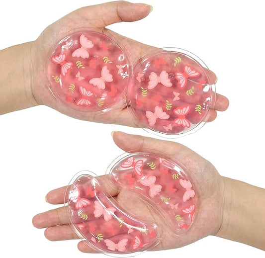 Gel Ice Pack Reusable Cooling Eye Pads and Under Patches,Eye Hot Cold Treatment for Redness,Pain Relief Relax (Butterflies)