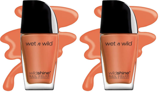 wet n wild Nail Polish Wild Shine, Orange Blazed, Nail Color (Pack of 2)