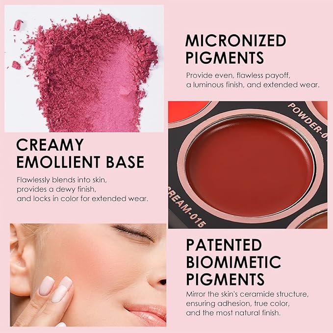 8 Colors Blush and Highlighter Palette, 2-in-1 Contour Makeup Palette, Lightweight, Blendable, Natural Radiance, Face Palette Holiday Gift Set for Women