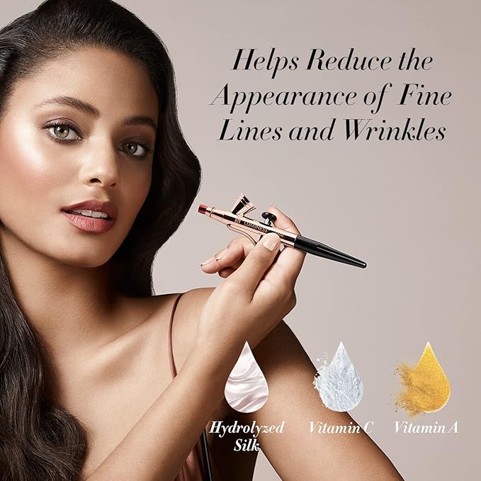 Luminess Air Silk 4-In-1 Airbrush Foundation- Foundation, Shade 040 (.5 Fl Oz) - Sheer to Medium Coverage - Anti-Aging Formula Hydrates and Moisturizes - Professional Makeup Kit for Cordless Air Brush