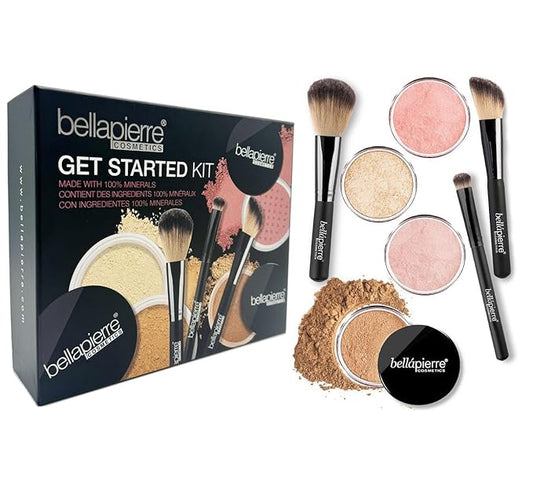 bellapierre Get Started Kit | Includes 2 Mineral Foundations, 1 Blush, & 1 Bronzer | Mineral Makeup Essentials | Non-Toxic and Paraben Free | Oil and Cruelty Free | Long Lasting Formulas – Fair