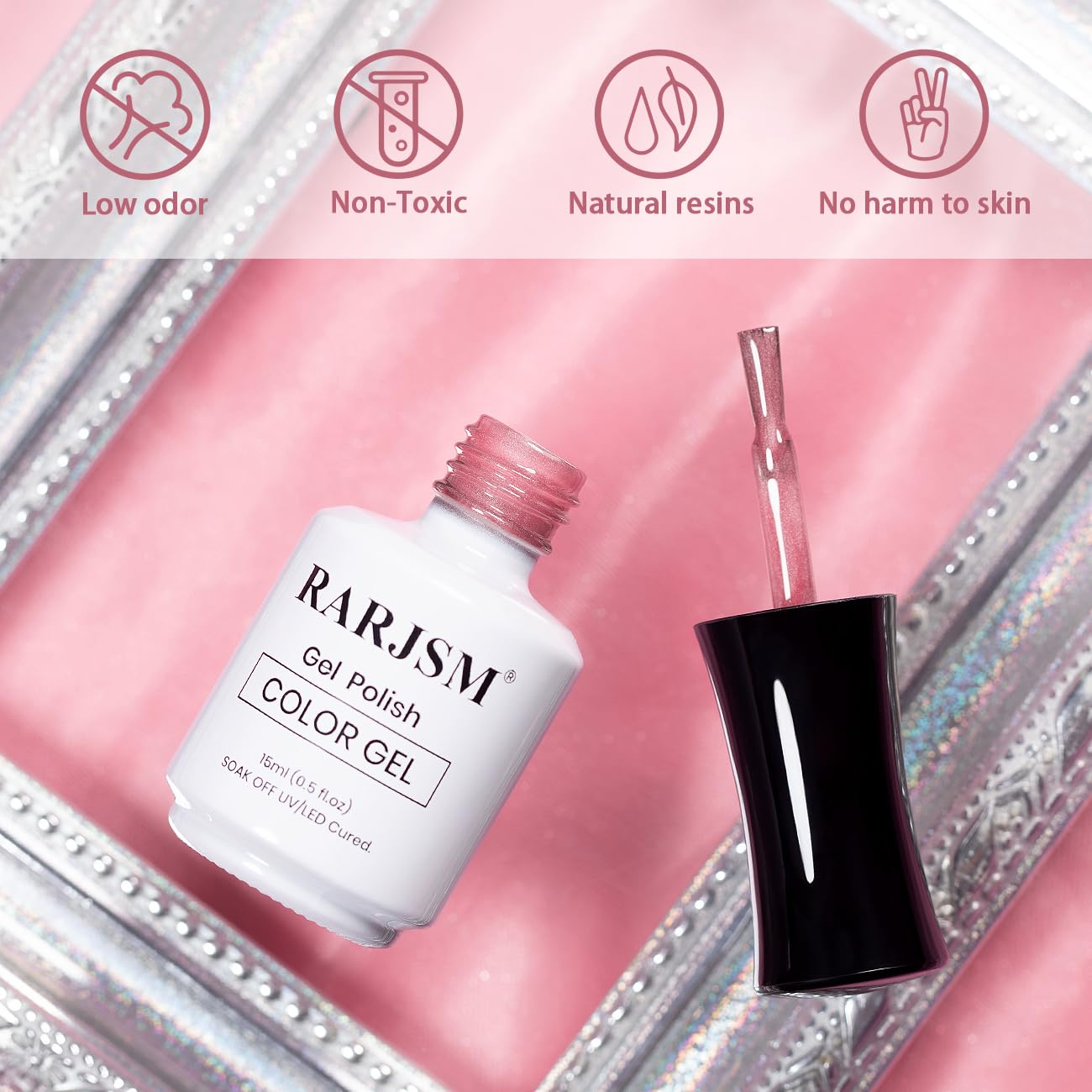 RARJSM Moonlight Cat Eye Gel Polish Blush Jelly Rose Pink Silver White Smoothie Glitter 15ml Silky Shimmer Velvet Mirror Cateye Gel Nail Polish with Magnetic Stick UV LED Curing Require Soak Off