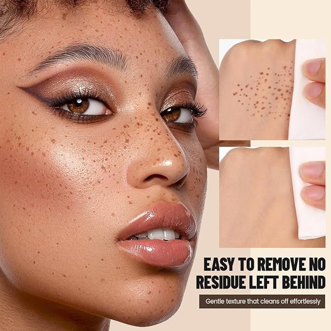 Freckle Stamp Pen, Fake Freckles Stain Marker,5-Dot Faux Liquid Freckle Stamp Cushion for Natural and Lifelike Sunkissed Makeup,Quick Dry Long-Lasting Face Freckle Pencil Tool,04#Caramel