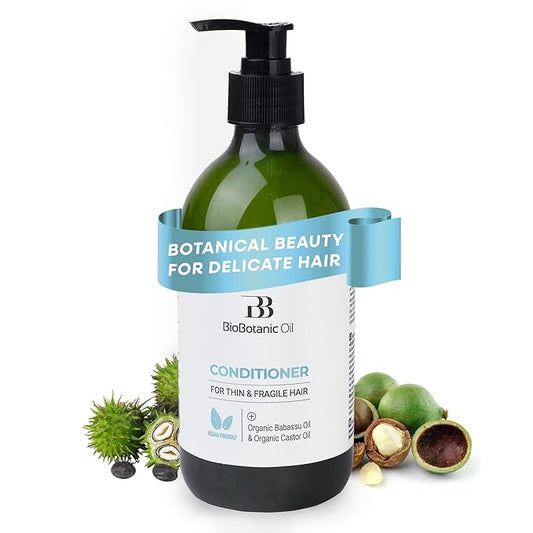 Bio Botanic Oil Magic Conditioner for Thin, Sparse & Brittle Hair | Deeply Hydrating & Strengthening | Organic Castor & Babassu Oils | SLS-Free, Paraben-Free | 500ml
